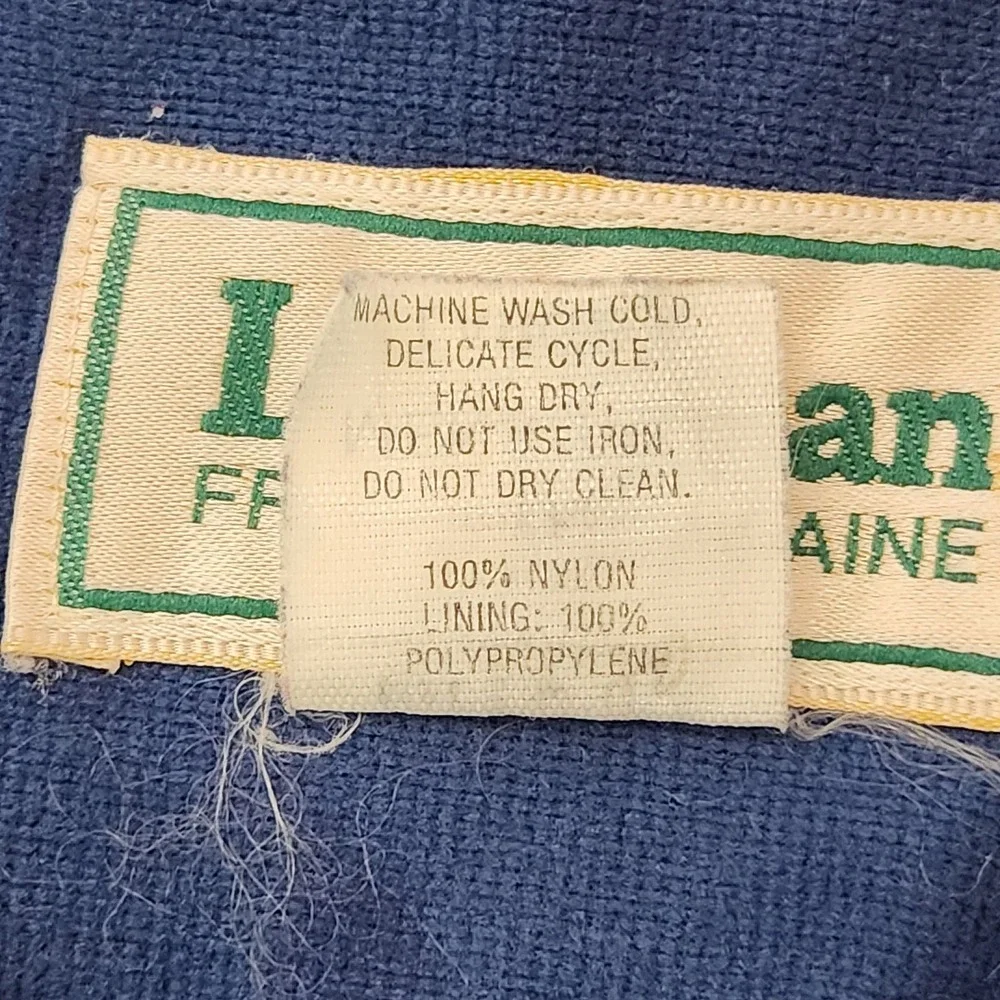 vtg Men's LL BEAN Warm Up Bomber Jacket 3 season Lined Blue windbreaker‎ L Tall